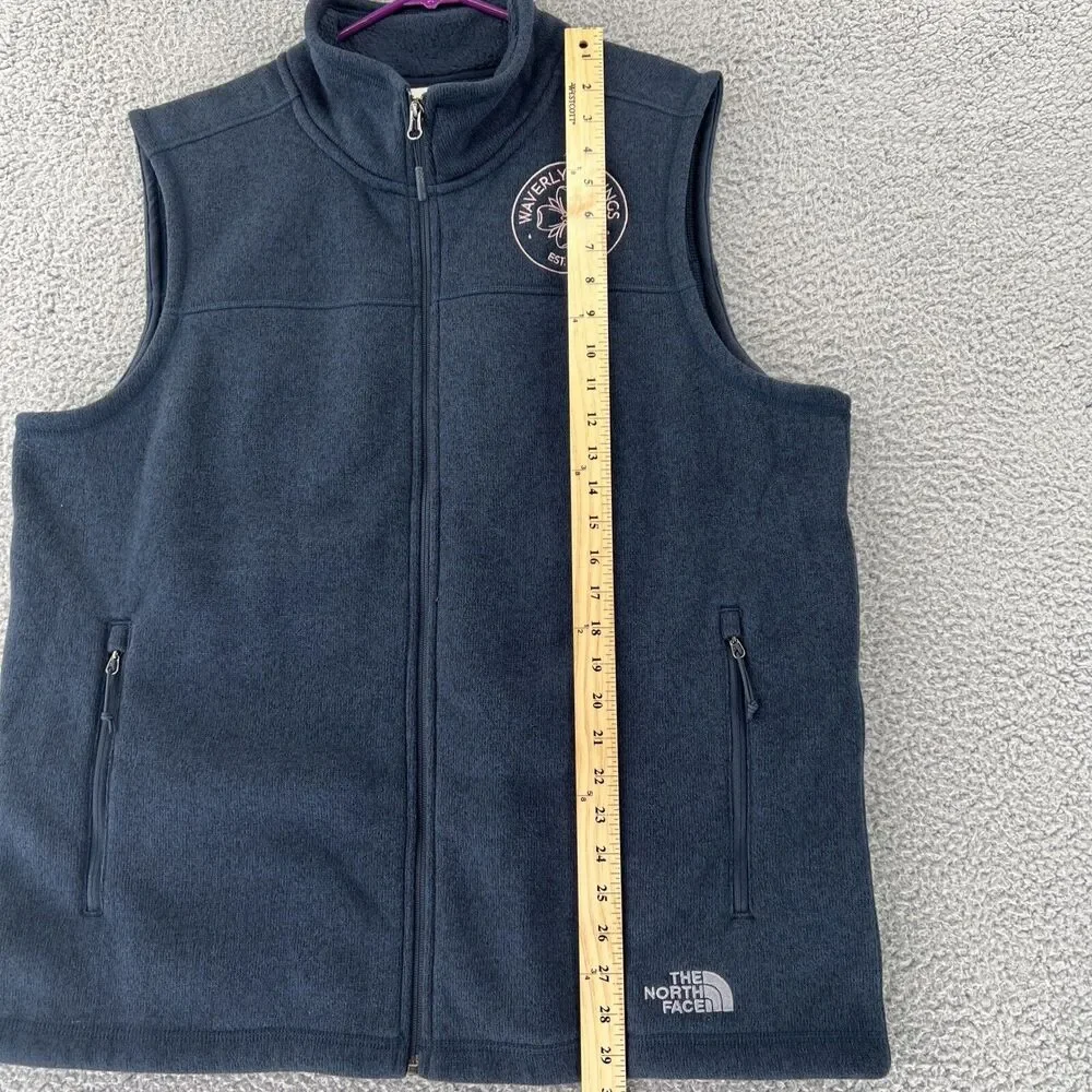 The‎ North Face Vest Men's XL TG Blue Fleece Full Zip Waverly Spring Logo